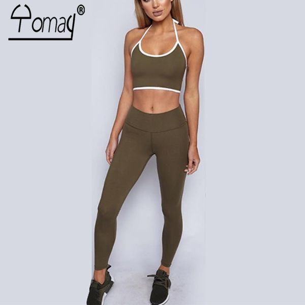 yomay fitness halter bra pants set gym workout sports wear leggings running clothing 2pcs women yoga sets
yomay fitness halter bra pants set gym workout sports wear leggings running clothing 2pcs women yoga sets