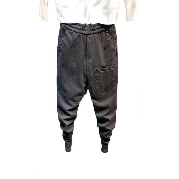 2020 men hip overalls multi-pocket solid harem trousers streetwear sweatpants hombre men casual fashion cargo pants joggers, Black