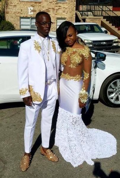 white mens suits with gold appliques slim fit tuxedo wedding piece coat pant designs mens formal clothing two pieces(jacket+pants), Black;gray
white mens suits with gold appliques slim fit tuxedo wedding piece coat pant designs mens formal clothing two pieces(jacket+pants), Black;gray