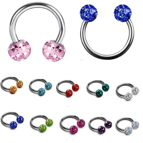 1pc 16g crystal ferido balls circular barbell horseshoe cbb ferido epoxy septum rings nose labret tragus body piercing jewelry, Slivery;golden
1pc 16g crystal ferido balls circular barbell horseshoe cbb ferido epoxy septum rings nose labret tragus body piercing jewelry, Slivery;golden