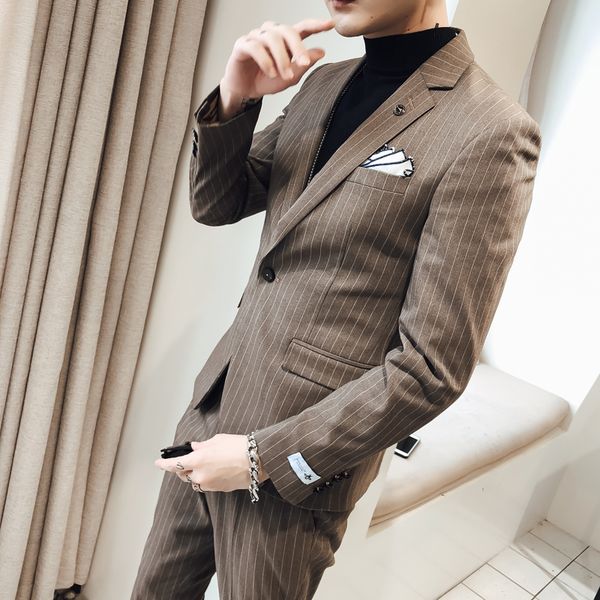 young fashion men wedding tuxedos stripe slim fit pants suits two pieces (jacket+pants) peaked lapel custom made blazer, Black;gray
young fashion men wedding tuxedos stripe slim fit pants suits two pieces (jacket+pants) peaked lapel custom made blazer, Black;gray