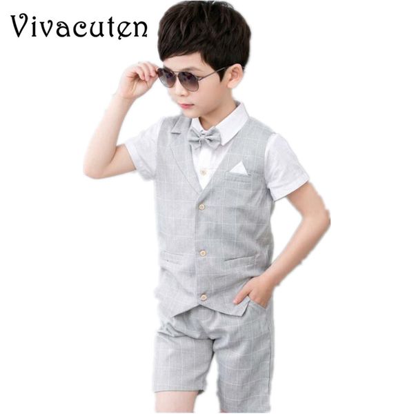 boys 2pcs vest + shorts with bow tie kids summer clothing sets gentleman children wedding party wear plaid formal suits dress, White
boys 2pcs vest + shorts with bow tie kids summer clothing sets gentleman children wedding party wear plaid formal suits dress, White