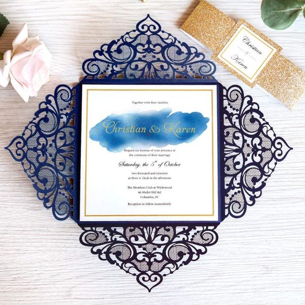 50шт navy blue square блеск бумаги laser cut свадебные приглашения карты с персонализированный свадебный декор для вечеринок
50шт navy blue square блеск бумаги laser cut свадебные приглашения карты с персонализированный свадебный декор для вечеринок