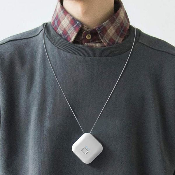 2020 new necklace air purifier anti-dust anti-smoke portable mini air freshener necklace for men women gift, Silver