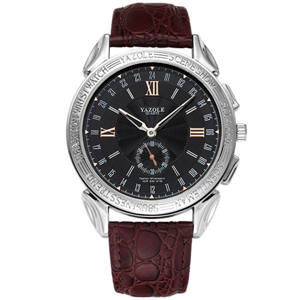 yazole brand men watch classic luxury leather strap leisure watches waterproof men quartz wristwatch relogio masculino 2019, Slivery;brown
yazole brand men watch classic luxury leather strap leisure watches waterproof men quartz wristwatch relogio masculino 2019, Slivery;brown