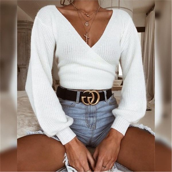 women sweater spring autumn fashion bandage knitted sweater v-neck long sleeve white slim pullover plus size sweter mujer, White;black
women sweater spring autumn fashion bandage knitted sweater v-neck long sleeve white slim pullover plus size sweter mujer, White;black