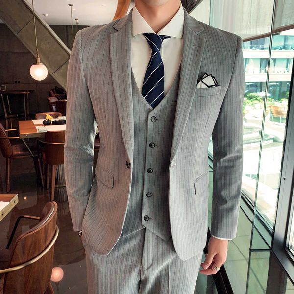 menne men's striped suit suit men's korean version of the groom wedding dress business dress, White;black
menne men's striped suit suit men's korean version of the groom wedding dress business dress, White;black