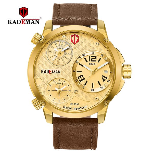 kademan men's chronograph quartz watches 2019 new waterproof sports casual wrist watch man leather strap clock 6100 gold black, Slivery;brown
kademan men's chronograph quartz watches 2019 new waterproof sports casual wrist watch man leather strap clock 6100 gold black, Slivery;brown