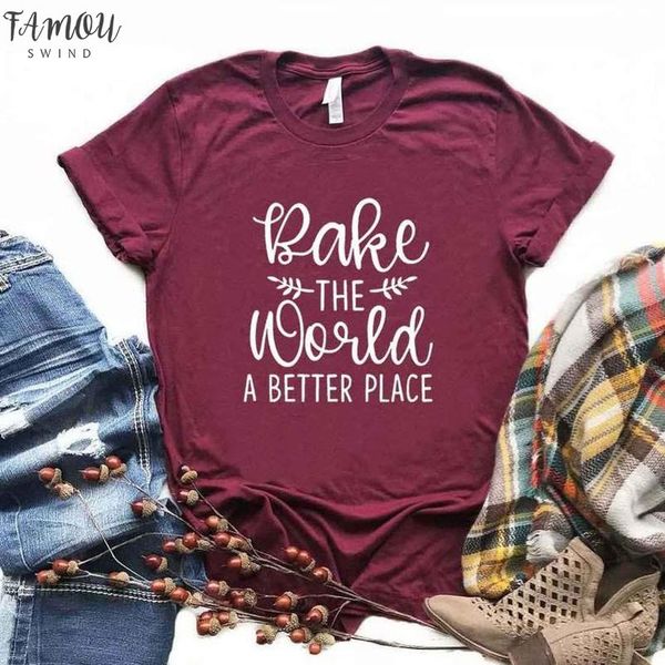 bake the world a better place print tshirt cotton casual funny t shirt gift for lady yong girl tee color, White
bake the world a better place print tshirt cotton casual funny t shirt gift for lady yong girl tee color, White