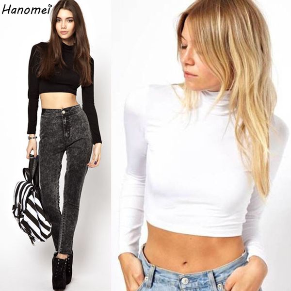 womens fashion 2016 vintage solid cropped turtleneck camisetas roupas femininas long sleeve crop t shirt women c678, White
womens fashion 2016 vintage solid cropped turtleneck camisetas roupas femininas long sleeve crop t shirt women c678, White