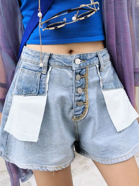 bf personality pocket wash water to make old straight-tube retro-old relaxed and slim jeans short, Blue
bf personality pocket wash water to make old straight-tube retro-old relaxed and slim jeans short, Blue