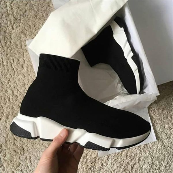new paris air knit speed trainer sneakers mens womens classic brand designer fashion slipon sock shoes boots, Black
new paris air knit speed trainer sneakers mens womens classic brand designer fashion slipon sock shoes boots, Black