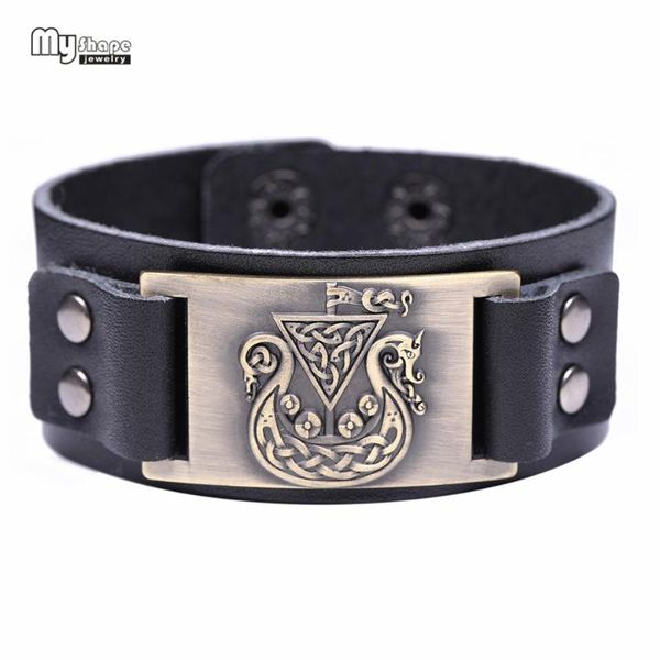 my shape irish knot symbol bracelets viking bangles hidden dragon amulet handmade genuine leather bracelet men fashion jewelry, Black
my shape irish knot symbol bracelets viking bangles hidden dragon amulet handmade genuine leather bracelet men fashion jewelry, Black