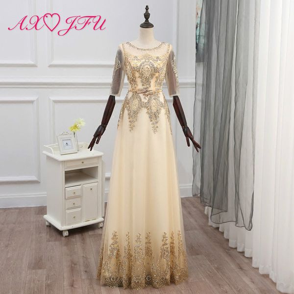 axjfu golden lace evening dress new style banquet, long princess golden flower bride evening dress, short company dress, White;black
axjfu golden lace evening dress new style banquet, long princess golden flower bride evening dress, short company dress, White;black