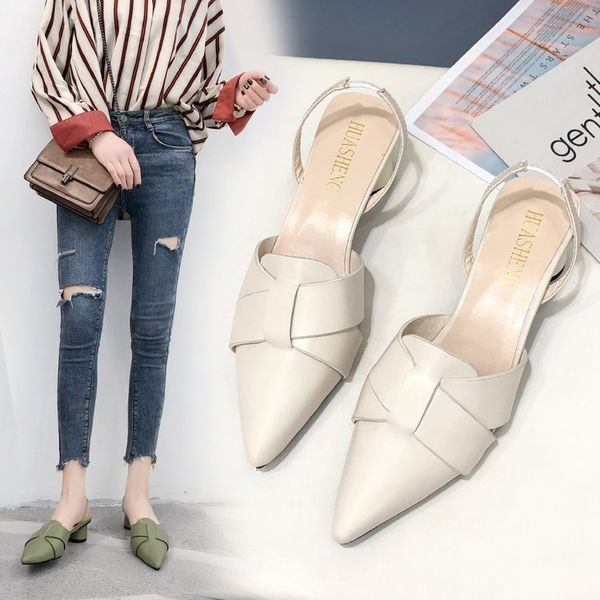 new fashion all-match women's sandals low heel single shoes pointed square heel high heels women, Black 
new fashion all-match women's sandals low heel single shoes pointed square heel high heels women, Black