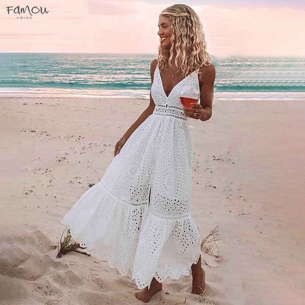 Embroidery Cotton White Summer Dress Casual Sexy V Neck Spaghetti Strap Long Dress High Waist Button Women Dress Empire Female
Embroidery Cotton White Summer Dress Casual Sexy V Neck Spaghetti Strap Long Dress High Waist Button Women Dress Empire Female
