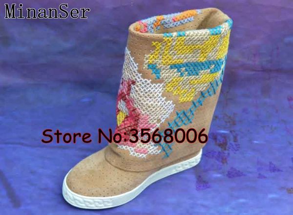 est slip-on women embroidery suede knee high wedge boots gladiator lady round toe long boots shoes winter women shoes, Black
est slip-on women embroidery suede knee high wedge boots gladiator lady round toe long boots shoes winter women shoes, Black