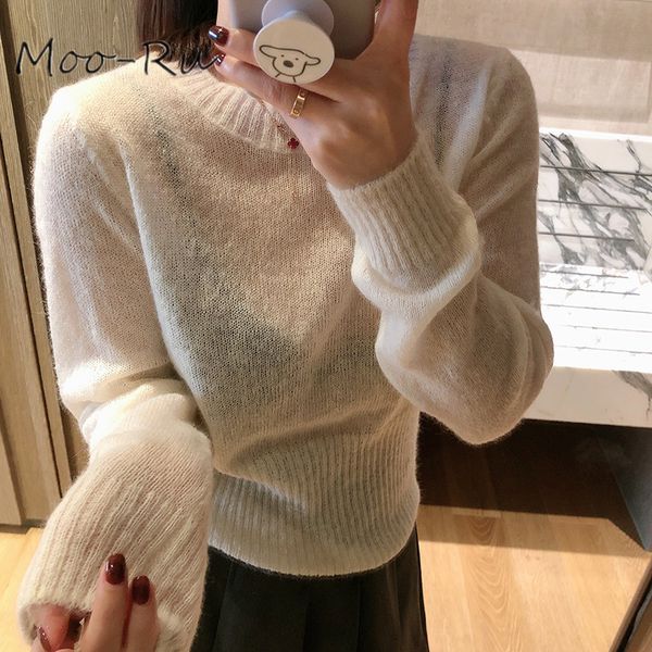 moo-ru 2020 spring new women's wear korean version of pure color versatile wear sweater student base sweater female, White;black
moo-ru 2020 spring new women's wear korean version of pure color versatile wear sweater student base sweater female, White;black