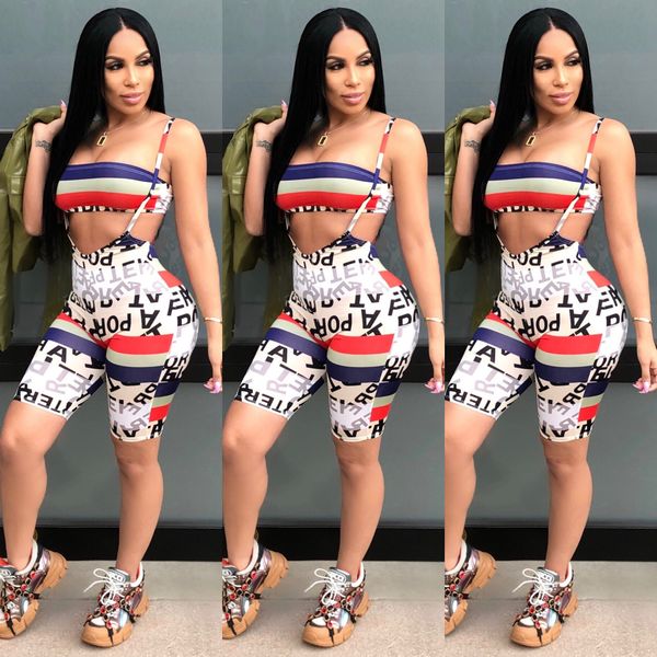 women bodycon two piece outfits fashion printed tube crop and short pants party club wear, White
women bodycon two piece outfits fashion printed tube crop and short pants party club wear, White