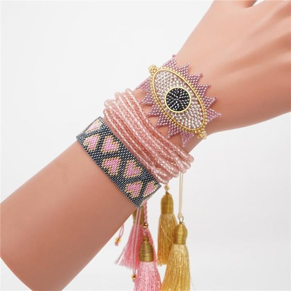 rttooas pink turkish evil eye bracelet for women pulseras mujer 2020 mexican female jewelry miyuki beaded heart charm bracelets, Golden;silver
rttooas pink turkish evil eye bracelet for women pulseras mujer 2020 mexican female jewelry miyuki beaded heart charm bracelets, Golden;silver