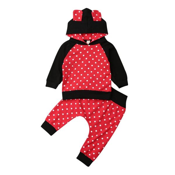 0-24m autumn cute infant baby girls boys clothes dot print ear hooded pullover +pants 2pcs, White
0-24m autumn cute infant baby girls boys clothes dot print ear hooded pullover +pants 2pcs, White