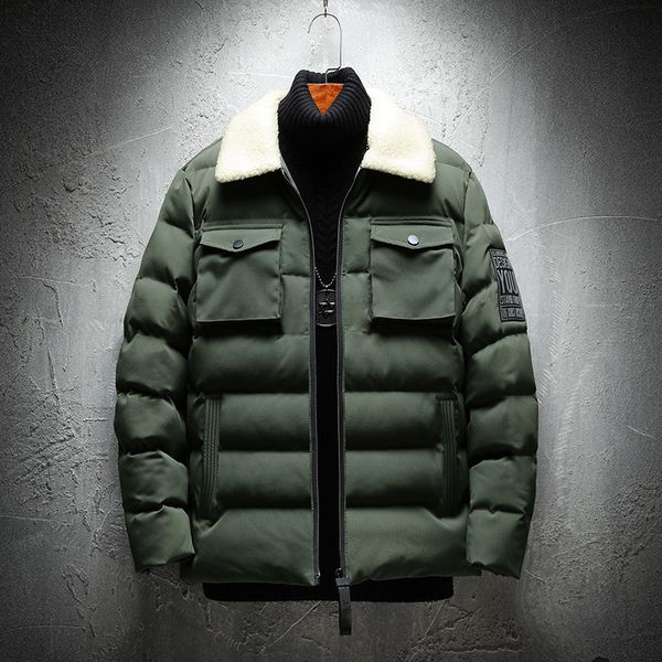 plus size 4xl 5xl 6xl 7xl men turn down collar winter parkas 97, Black