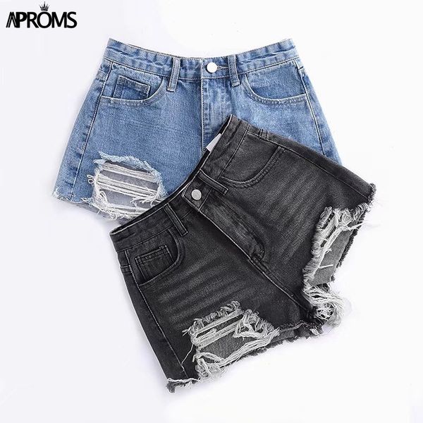 aproms vintage tassel blue denim shorts women 2020 holes high waist slim shorts cool girls summer streetwear jeans, White;black
aproms vintage tassel blue denim shorts women 2020 holes high waist slim shorts cool girls summer streetwear jeans, White;black