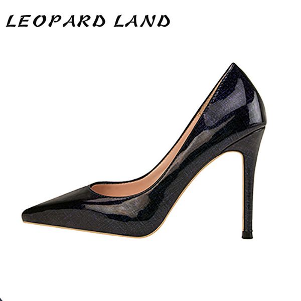 leopard land patent leather women's single shoes pointed high heels were thin shallow mouth single shoes wild zwm, Black
leopard land patent leather women's single shoes pointed high heels were thin shallow mouth single shoes wild zwm, Black
