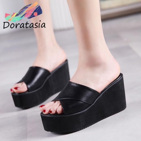 doratasia women comfortable high wedges shoes 2020 summer slip-on beach slippers women sweet high platform slides, Black
doratasia women comfortable high wedges shoes 2020 summer slip-on beach slippers women sweet high platform slides, Black