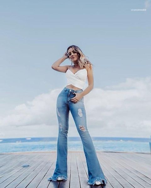 fashion designer women flare jeans summer high waist light blue skinny ripped bleached jeans ladies elastic waist long pants new
fashion designer women flare jeans summer high waist light blue skinny ripped bleached jeans ladies elastic waist long pants new