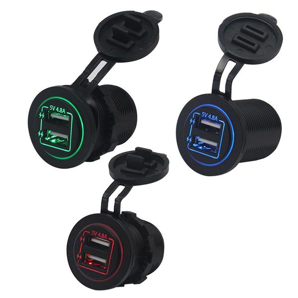 automobile motorcycle usb chargers modification 5v 4.8a dual light ring vehicle-mounted charger auto accessories 
automobile motorcycle usb chargers modification 5v 4.8a dual light ring vehicle-mounted charger auto accessories