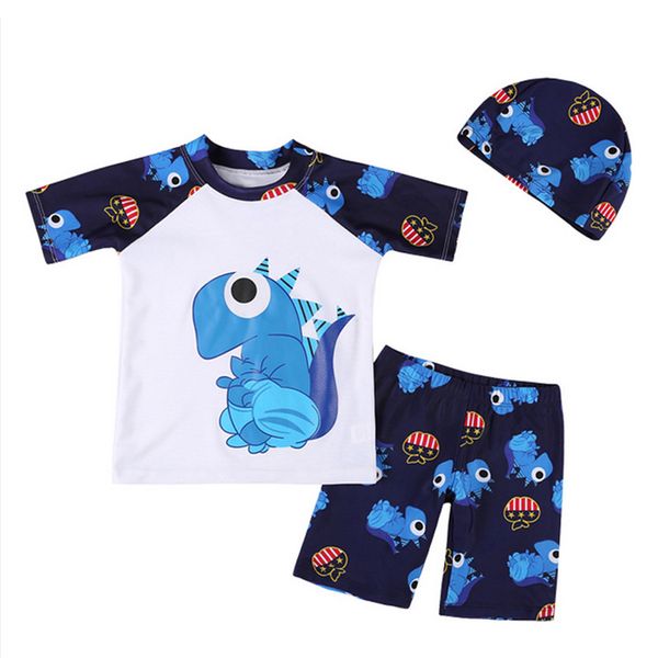 baby boy 3pcs summer swimsuit pants caps set cartoon dinosaur printing swimwear bathing trunks kids beach swimwear, Black 
baby boy 3pcs summer swimsuit pants caps set cartoon dinosaur printing swimwear bathing trunks kids beach swimwear, Black