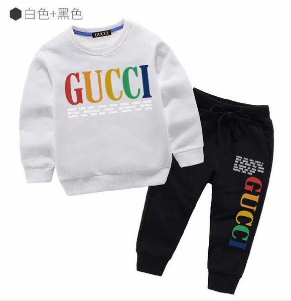 

2019 baby clothing sets 2-11 years children's garment autumn and winter new pattern male girl sweater suit childrens jacket clothes jac, White