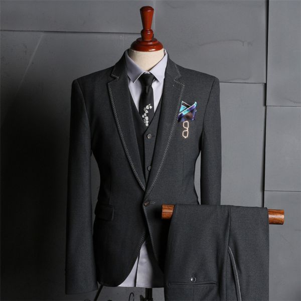 2020 men's business casual suits 3 piece jacket + pants + vest autumn and winter solid color slim suit wedding groom groomsmen dress, White;black
2020 men's business casual suits 3 piece jacket + pants + vest autumn and winter solid color slim suit wedding groom groomsmen dress, White;black