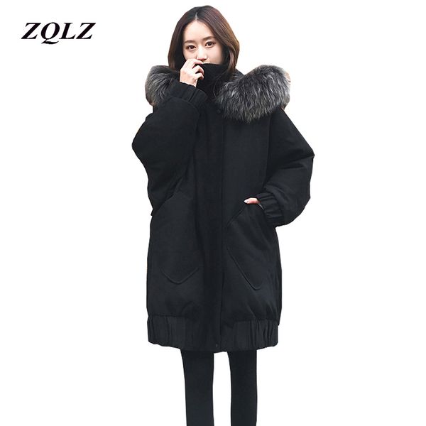 zqlz winter jacket women plus size 100kg m-4xl hooded faux fur collar black overcoat female loose casual long cotton coat femme
zqlz winter jacket women plus size 100kg m-4xl hooded faux fur collar black overcoat female loose casual long cotton coat femme