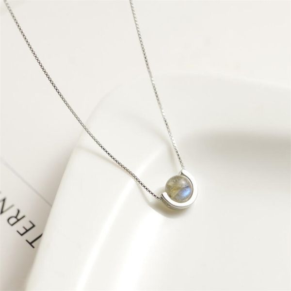 

s925 sterling silver labradorite pendant necklace for women fine jewelry nature moonstone handmade bijoux femme