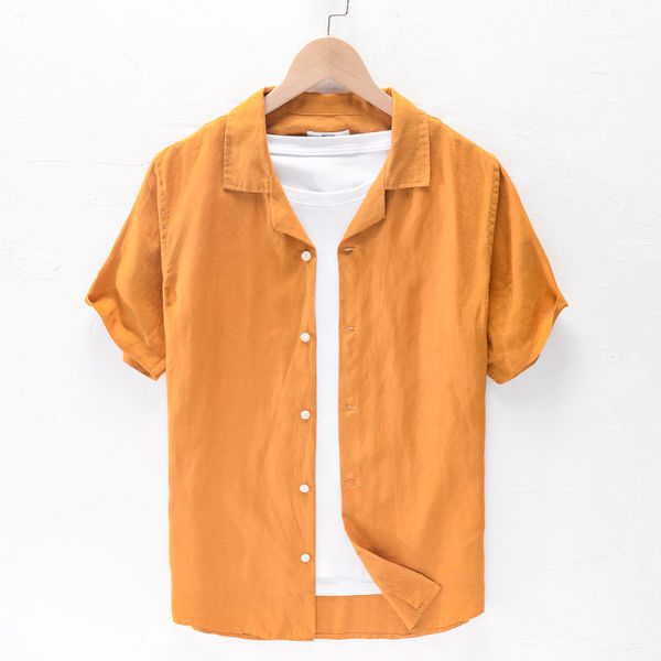 men's casual shirts unique design short sleeve brand linen shirt men pure flax summer yellow for fashion breathable mens camiseta, White;black
men's casual shirts unique design short sleeve brand linen shirt men pure flax summer yellow for fashion breathable mens camiseta, White;black
