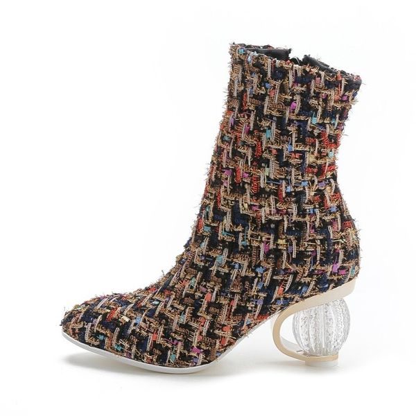 us4-11 womens woolen blended mixed colors ankle boots crystal ball heel fleece liner winter shoes plus size new c488, Black
us4-11 womens woolen blended mixed colors ankle boots crystal ball heel fleece liner winter shoes plus size new c488, Black