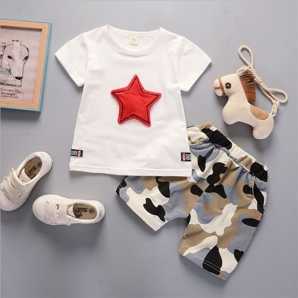 fashion boys kids clothes set girls children clothing 3 colors stars t-shirt +camouflage shorts 2pcs sets kids designer clothes jy327, White
fashion boys kids clothes set girls children clothing 3 colors stars t-shirt +camouflage shorts 2pcs sets kids designer clothes jy327, White
