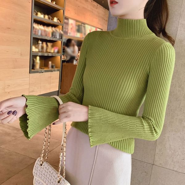 autumn long-sleeved sweater women slim trumpet sleeve knit bottoming shirt sweater, White;black
autumn long-sleeved sweater women slim trumpet sleeve knit bottoming shirt sweater, White;black