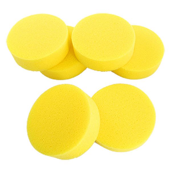 

6pcs car cleaning sponge waxing polish wax foam sponge applicator pads 10cm yellow clean washer washing tool car care