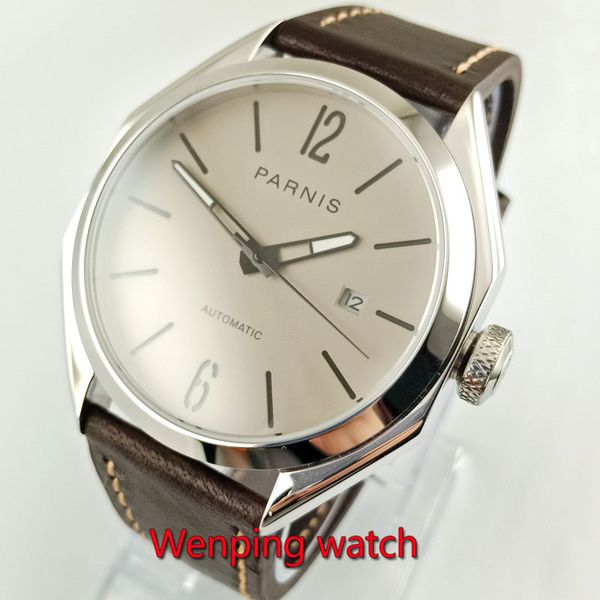43mm watches grey dial polished bezel luminous hands sapphire glass date miyota 821a automatic movement men's watch w2770, Slivery;brown
43mm watches grey dial polished bezel luminous hands sapphire glass date miyota 821a automatic movement men's watch w2770, Slivery;brown
