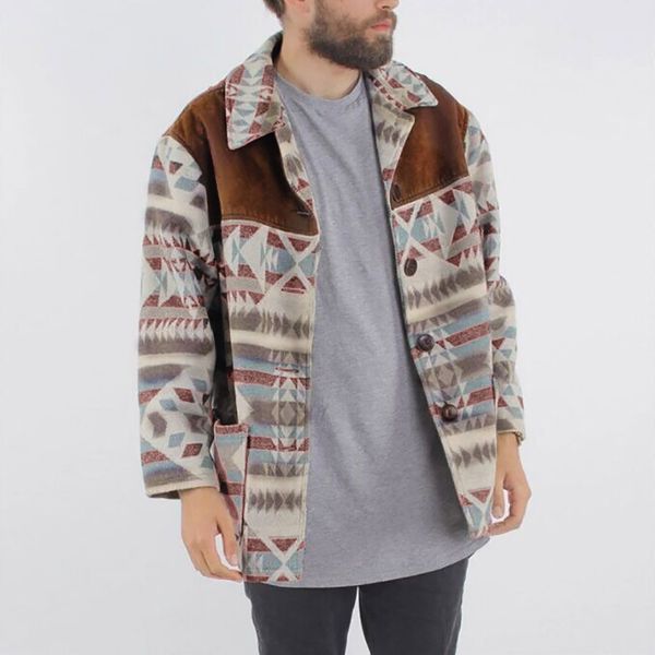 fashion men's lapel long-sleeved jackets retro geometric printed coat outwear turn-down collar long sleeve bomber jackets y11.6, Black;brown
fashion men's lapel long-sleeved jackets retro geometric printed coat outwear turn-down collar long sleeve bomber jackets y11.6, Black;brown
