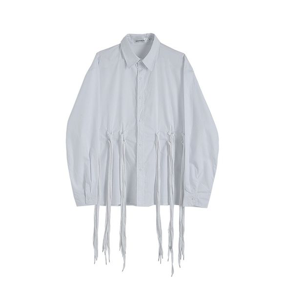ewq / men and women's trendy streetwear ribbon tassel design loose long sleeve white shirt casual big size 2020 new 9y1001, White;black
ewq / men and women's trendy streetwear ribbon tassel design loose long sleeve white shirt casual big size 2020 new 9y1001, White;black