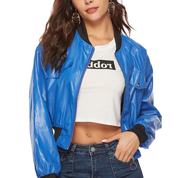 women's short jacket stand collar long-sleeved casual baseball uniform zipper coat jacket 7.17, Black;brown
women's short jacket stand collar long-sleeved casual baseball uniform zipper coat jacket 7.17, Black;brown