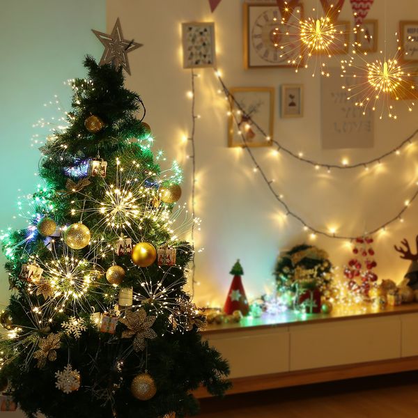 2 sets waterproof 150 led dimmable fireworks starburst string lights for decoration festive atmosphere with remote controller
2 sets waterproof 150 led dimmable fireworks starburst string lights for decoration festive atmosphere with remote controller