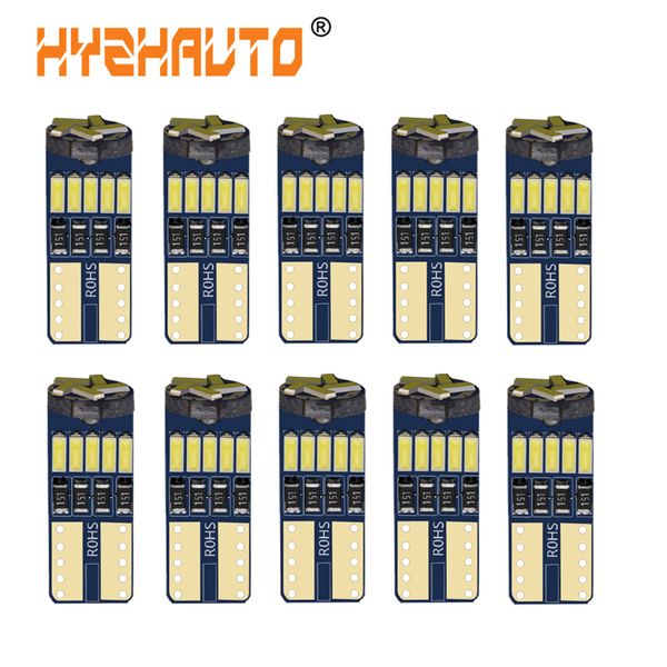 

hyzhauto 10pcs t10 w5w led bulbs 194 168 4014-15smd canbus car led lights auto reading /dome/door/clearance lamp 12v white