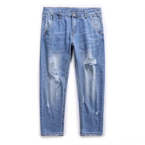 summer new nine-point hole pants plus fat xl stretch harem pants loose and thin jeans jeans men, Blue
summer new nine-point hole pants plus fat xl stretch harem pants loose and thin jeans jeans men, Blue