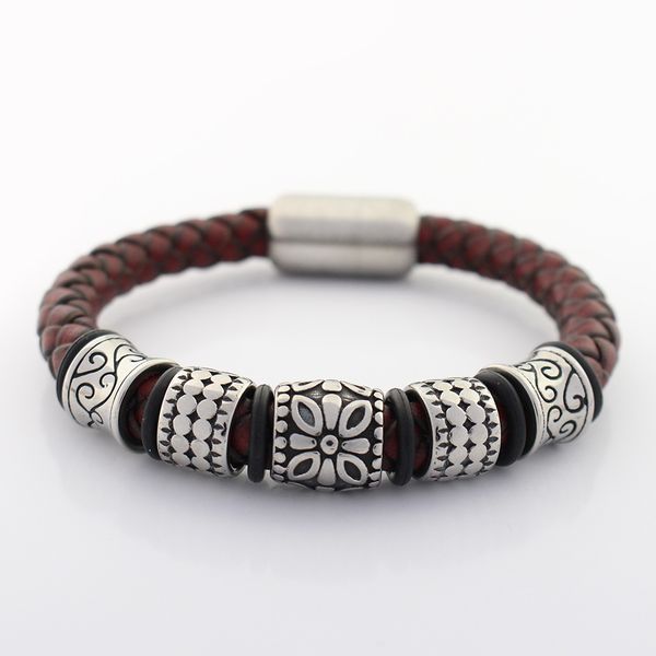 8mm genuine braided leather bracelet for men never fade stainless steel flower charms bead bangles jewelry with magnet clasp, Golden;silver
8mm genuine braided leather bracelet for men never fade stainless steel flower charms bead bangles jewelry with magnet clasp, Golden;silver