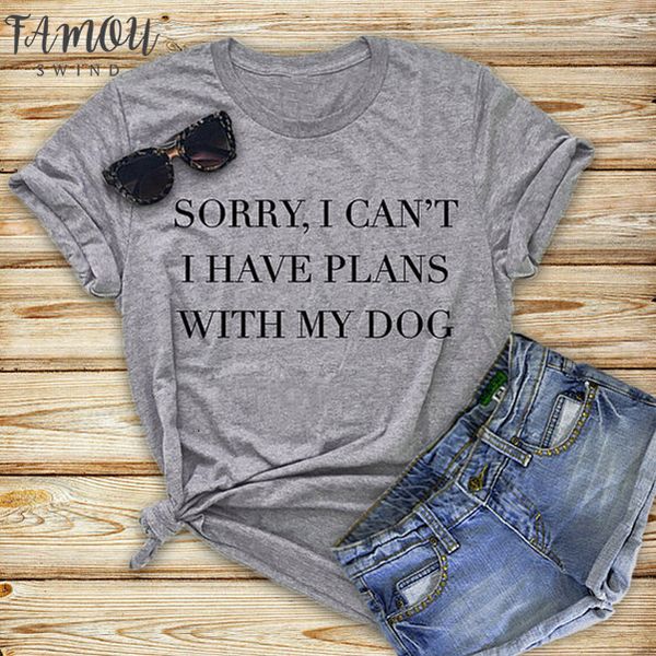 sorry i cant i have plans with my dog women t shirt lover gift dog mom tshirt summer cotton cool female, White
sorry i cant i have plans with my dog women t shirt lover gift dog mom tshirt summer cotton cool female, White